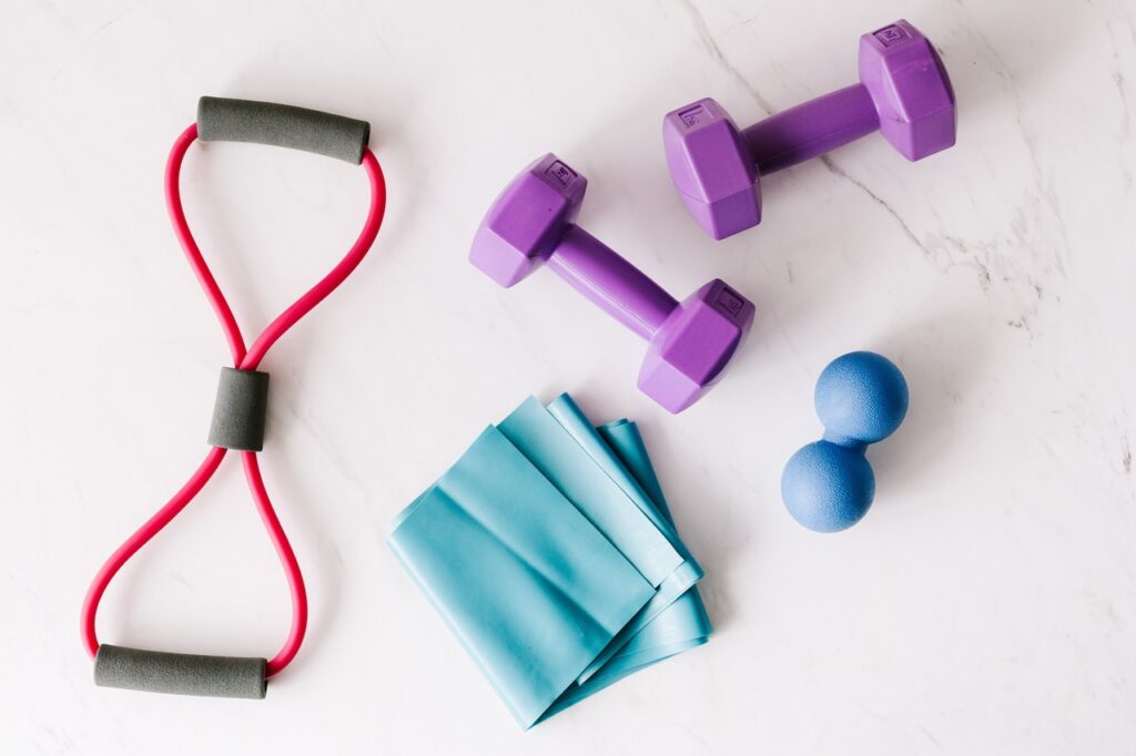 Workout routine: fitness equipment