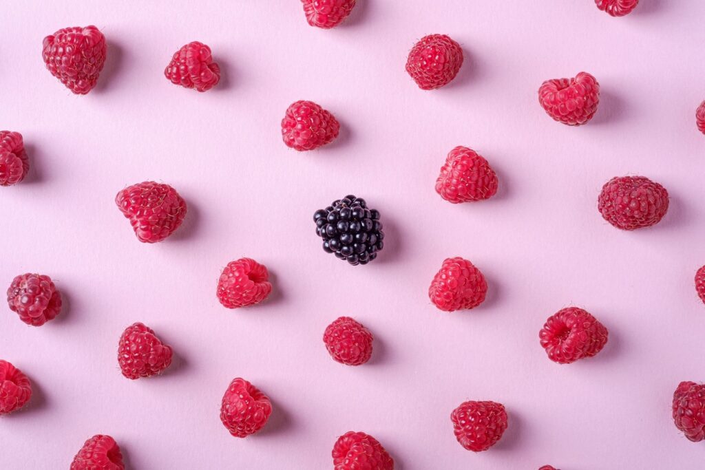 New vegan raspberries and blackberry